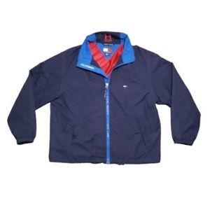 Tommy Hilfiger VTG Designer Field Light Weight Wind Breaker Blue Jacket Men's XL
